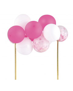 Balloon Cake Topper - Pink/White