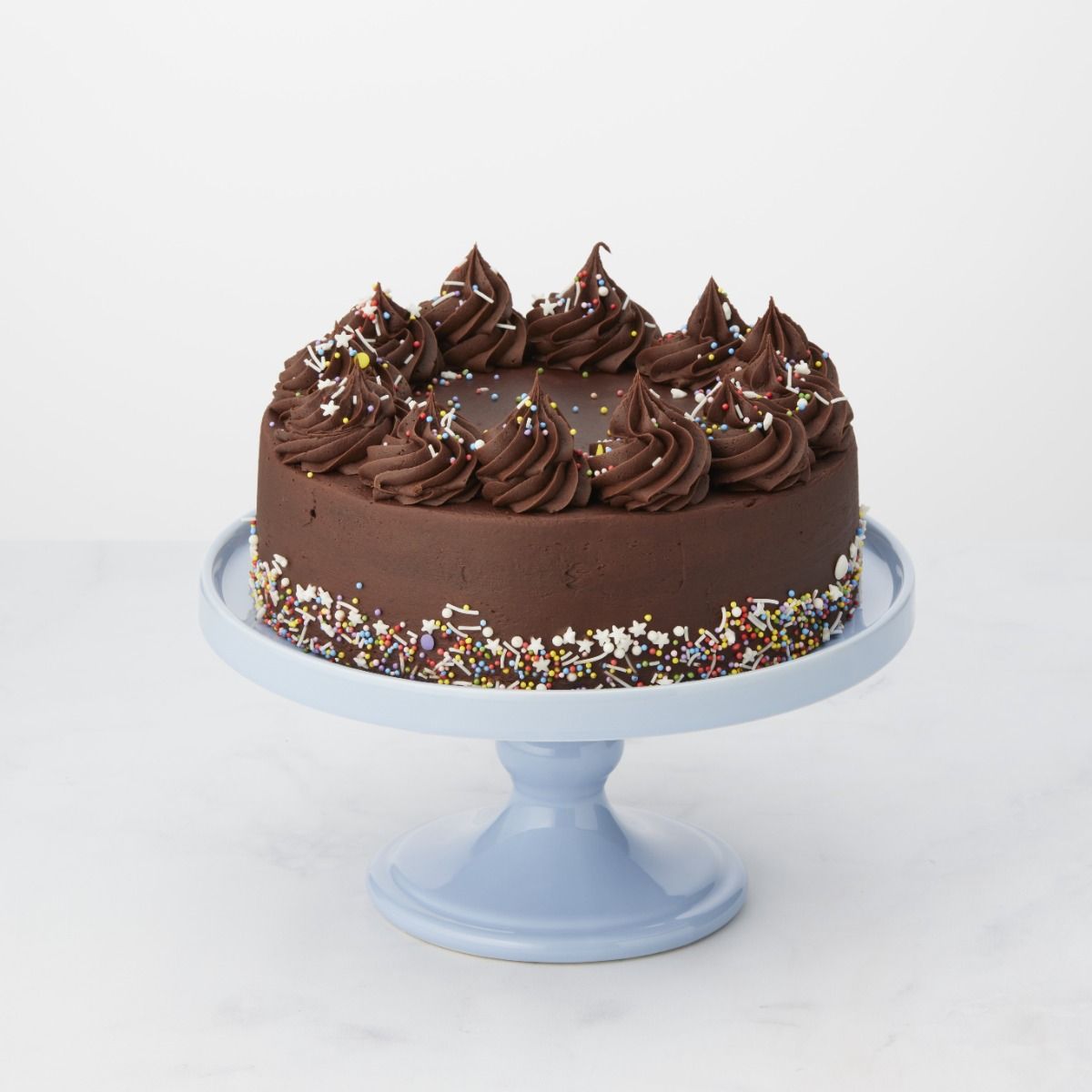 Chocolate & Vanilla Gold Sprinkles Cake - Domestic Gothess